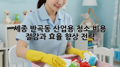 세종 반곡동 산업용 청소: 비용 절감과 효율 향상 전략
